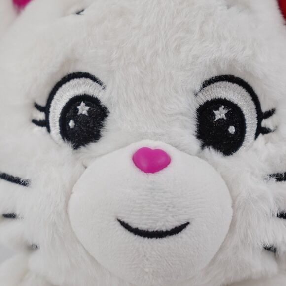 Hello Kitty Care Bears Plush Collab Cross-over Cheer Bear White Red Bow Whiskers - Picture 2 of 14